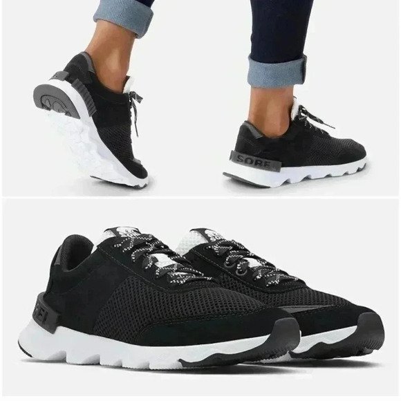 SOREL Kinetic Lite Lace Women's Trainer Shoes in Black Size 7 - Picture 4 of 11